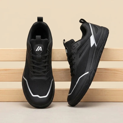 Alvidon AeroKnit Weiß – Barfußschuhe, Ansicht der flachen Zero-Drop-Sohle, für Damen und Herren