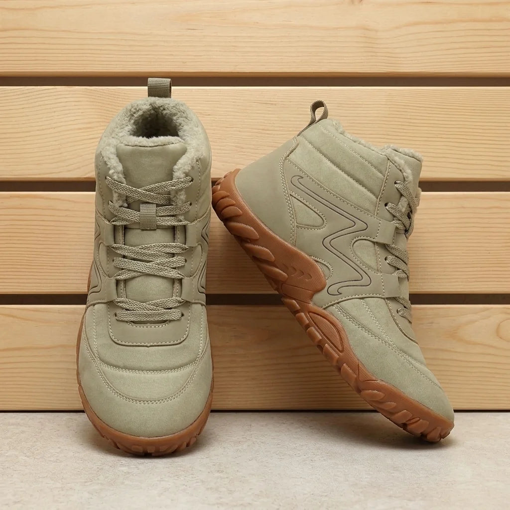 Alvidon AlbaStride Weiß – Barfußschuhe, Ansicht der flachen Zero-Drop-Sohle, für Damen und Herren