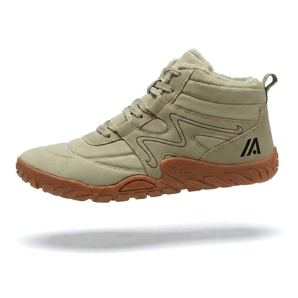 Alvidon AlbaStride Weiß – Barfußschuhe, Seitenansicht im Studio, für Damen und Herren