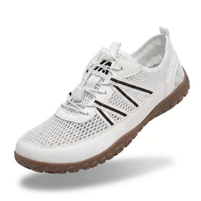Alvidon AquaFlex Cremeweiß – Barfußschuhe, Seitenansicht im Studio, für Damen und Herren