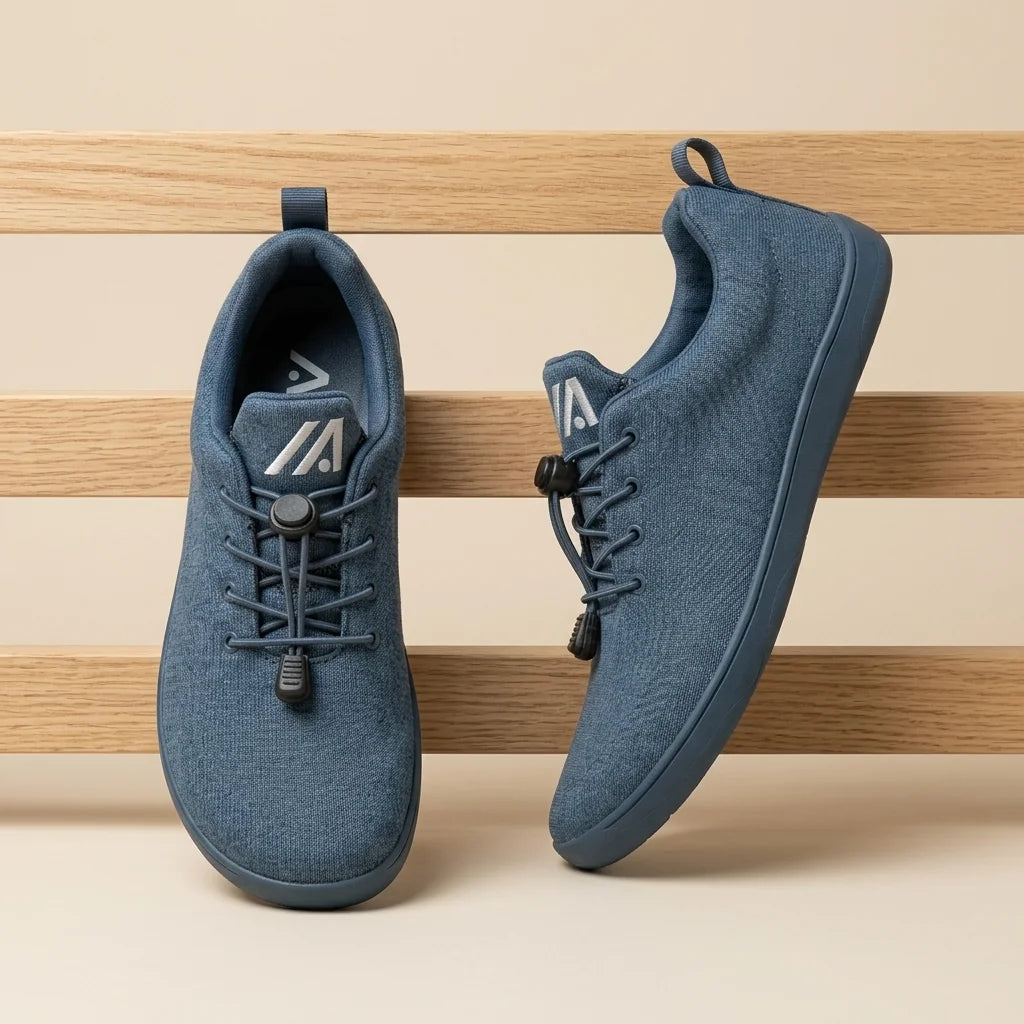 Alvidon BrezzaLite Weiß – Barfußschuhe, Ansicht der flachen Zero-Drop-Sohle, für Damen und Herren