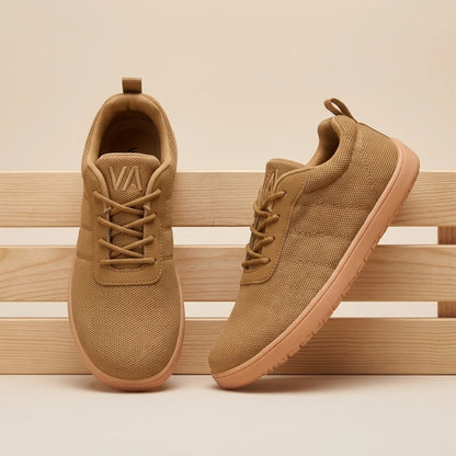 Alvidon CasaLite Camel – Barfußschuhe, Ansicht der flachen Zero-Drop-Sohle, für Damen und Herren