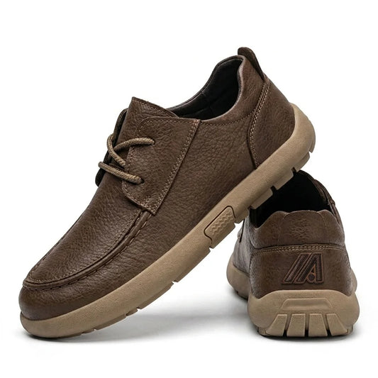 Alvidon CityMoc Braun – Barfußschuhe, Seitenansicht im Studio, für Damen und Herren
