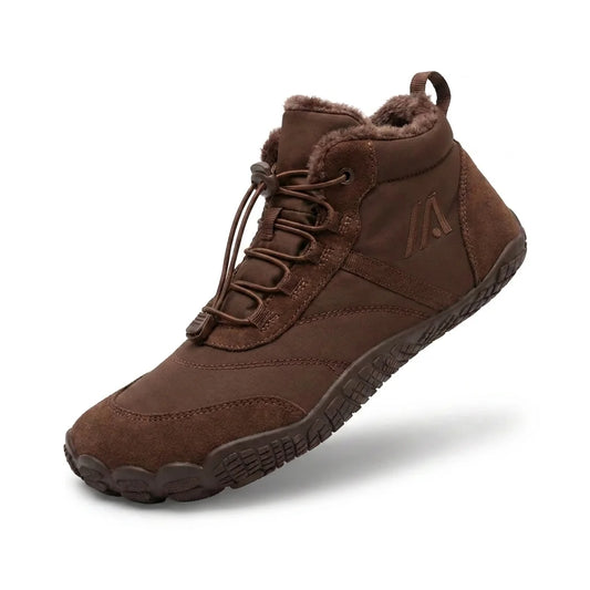 Alvidon FreiWeg Braun – Barfußschuhe, Seitenansicht im Studio, für Damen und Herren