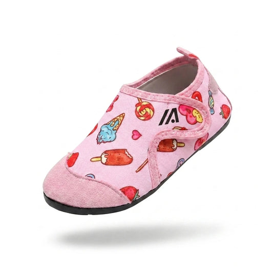 Alvidon KuschelStep Grün – Barfußschuhe Kinder, Seitenansicht im Studio, für Damen und Herren