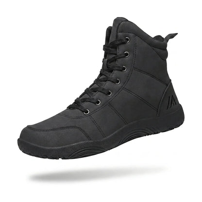 Alvidon MonteLite Schwarz – Barfußschuhe, Seitenansicht im Studio, für Damen und Herren