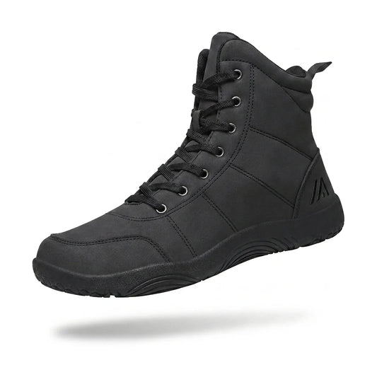 Alvidon MonteLite Schwarz – Barfußschuhe, Seitenansicht im Studio, für Damen und Herren
