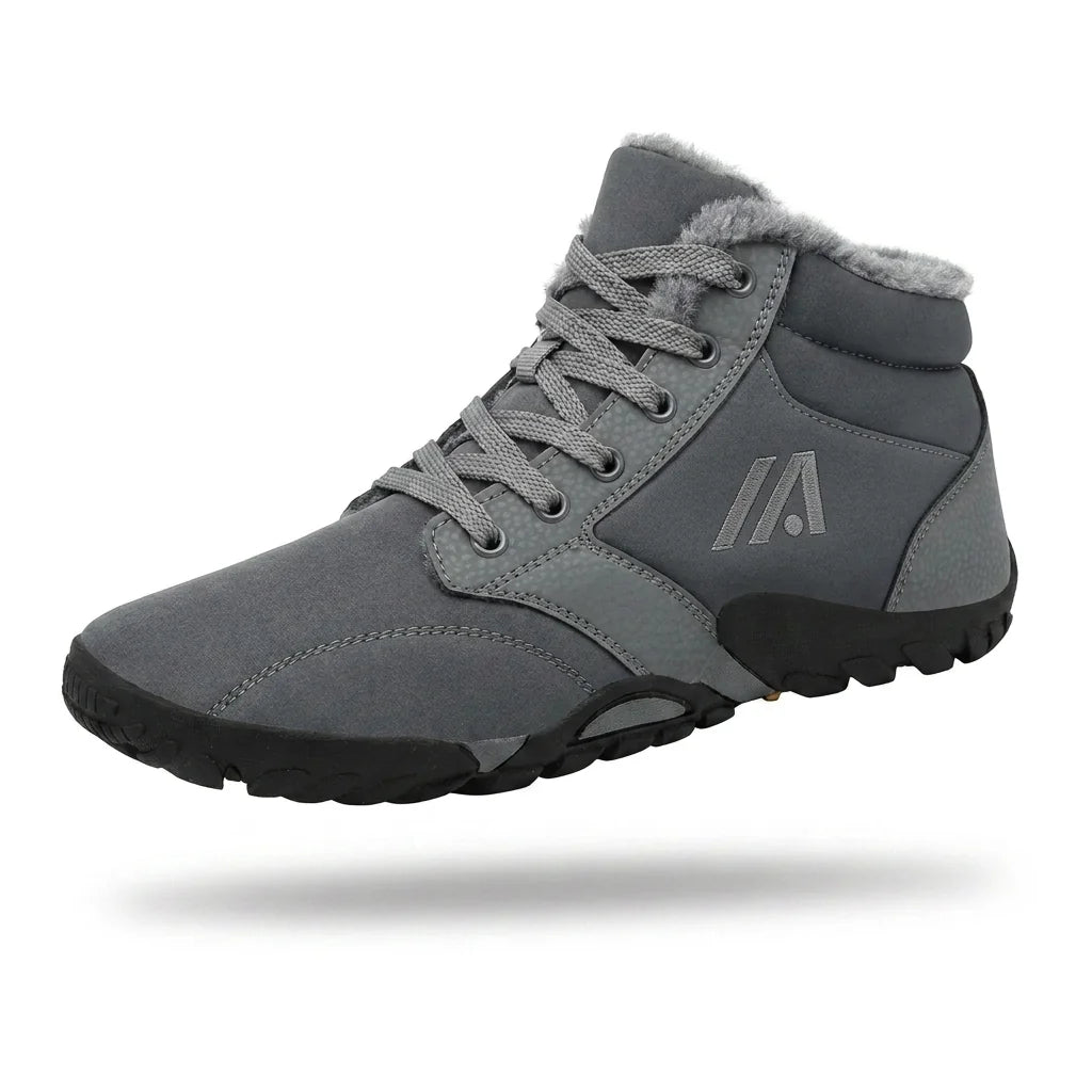 Alvidon NordicFlex Schwarz – Barfußschuhe, Seitenansicht im Studio, für Damen und Herren