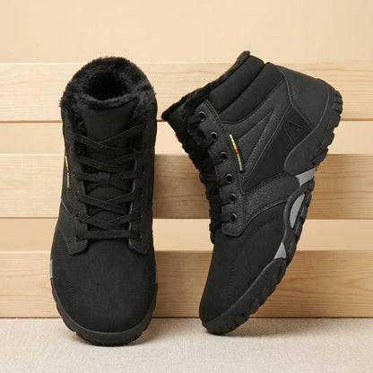 Alvidon NordicFlex Schwarz – Barfußschuhe, Ansicht der flachen Zero-Drop-Sohle, für Damen und Herren