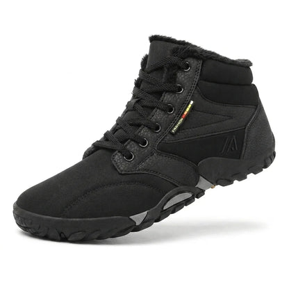 Alvidon NordicFlex Schwarz – Barfußschuhe, Seitenansicht im Studio, für Damen und Herren