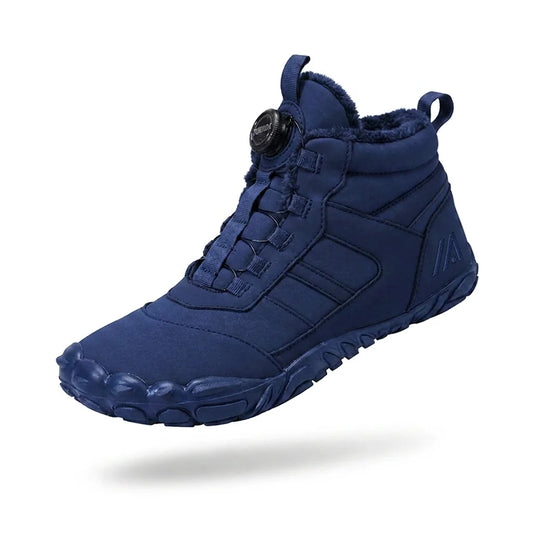 Alvidon NordicKid Marineblau – Barfußschuhe Kinder, Seitenansicht im Studio, für Damen und Herren