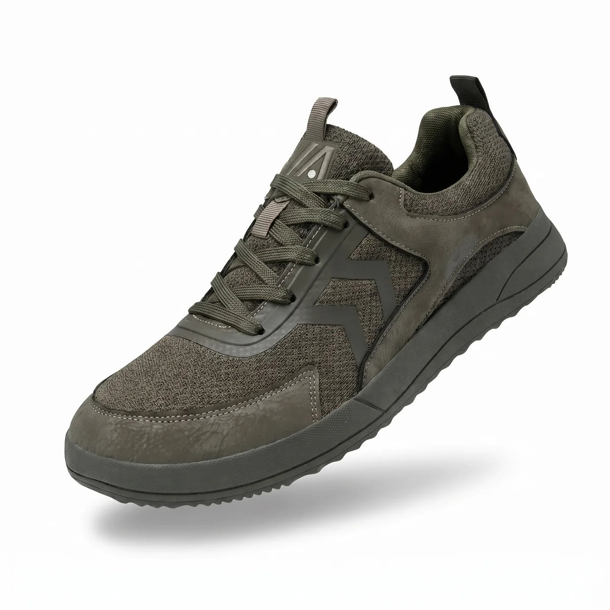 Alvidon OlivaWalk Olivgrün – Barfußschuhe, Seitenansicht im Studio, für Damen und Herren