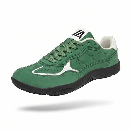 Alvidon PrimaVera Grün – Barfußschuhe, Seitenansicht im Studio, für Damen und Herren
