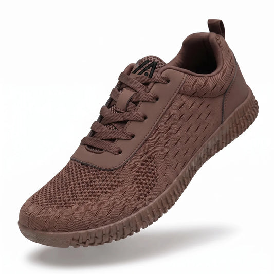 Alvidon PureStride Braun – Barfußschuhe, Seitenansicht im Studio, für Damen und Herren