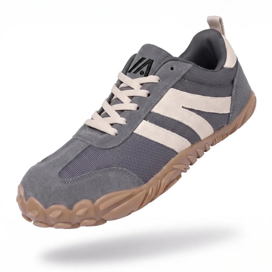 Alvidon RetroStride Dunkelgrau – Barfußschuhe, Seitenansicht im Studio, für Damen und Herren