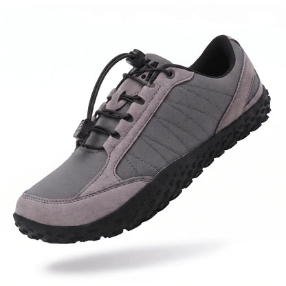 Alvidon SentieroX Grau – Barfußschuhe, Seitenansicht im Studio, für Damen und Herren