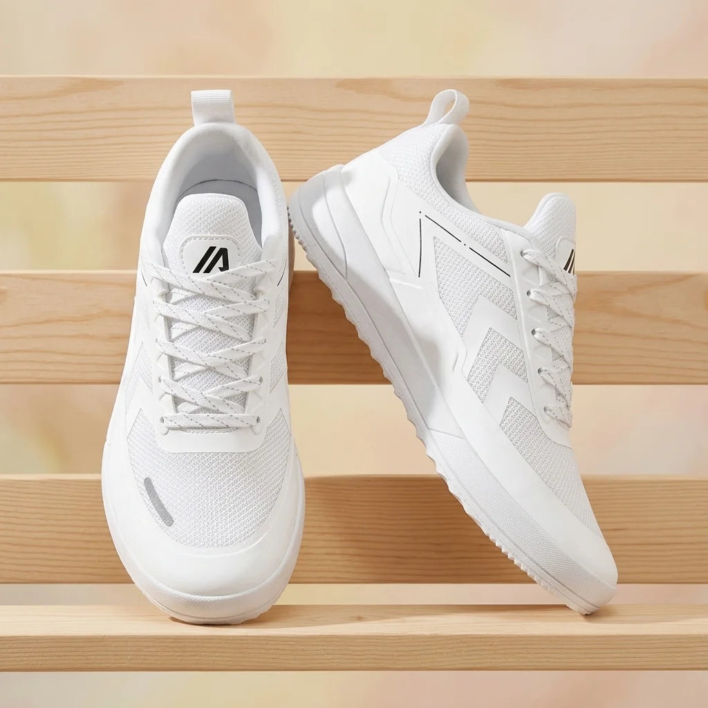 Alvidon VitaStep Weiß – Barfußschuhe, Ansicht der flachen Zero-Drop-Sohle, für Damen und Herren