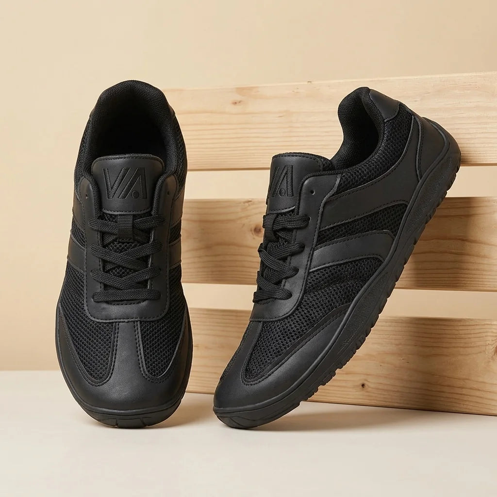 Alvidon WellenSchritt Weiß-Grün – Barfußschuhe, Ansicht der flachen Zero-Drop-Sohle, für Damen und Herren